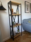 Shelving unit, free standing shelving unit, industrial bookcase, living room