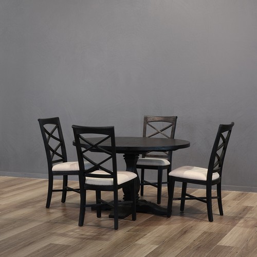 New Hampton Dining Set with Cross Back Design Chairs - Picture 5 of 21