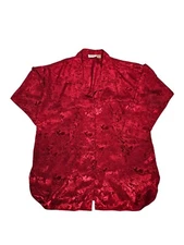 Vintage Victoria's Secret Red Satin Sleep Shirt Size Medium/Large Women's W26