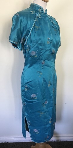 Vintage Peony Brand China Silk Satin Jacquard Cheongsam Chinese Dress | 40 12 M - Picture 4 of 13