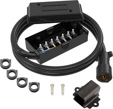7 Way 8 Feet Trailer Cord Kit Include Plug Holder With Waterproof Junction Box