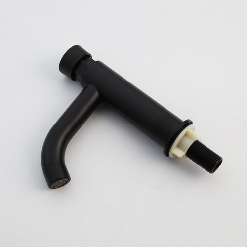 Bath Black Time Delay Faucet Touch Press Auto Self Closing Only Cold Saving Tap - Picture 5 of 8