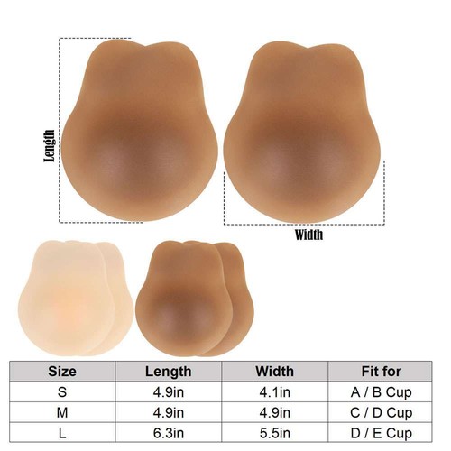 Reusable Self Adhesive Ultra Thin Silicone Nipple Cover Invisible Bra Pasties - Picture 16 of 39