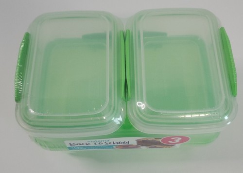 Sistema 3 piezas de almacenamiento de alimentos 2 divisiones y 1 BPA verde grande y libre de ftalatos nuevo - Imagen 2 de 10