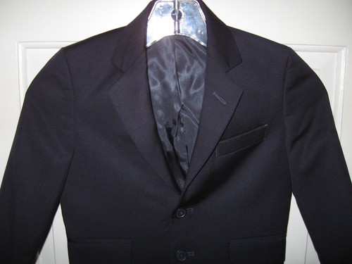 LORD & TAYLOR BOYS BLAZER SZ 5 NAVY BLUE WOOL BLEND LN USED