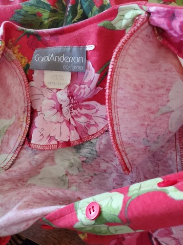 Vintage Pagliaccetto donna CAROL ANDERSON taglia Coprispalle 13/14 morbide rosse floreali - Foto 7 di 16