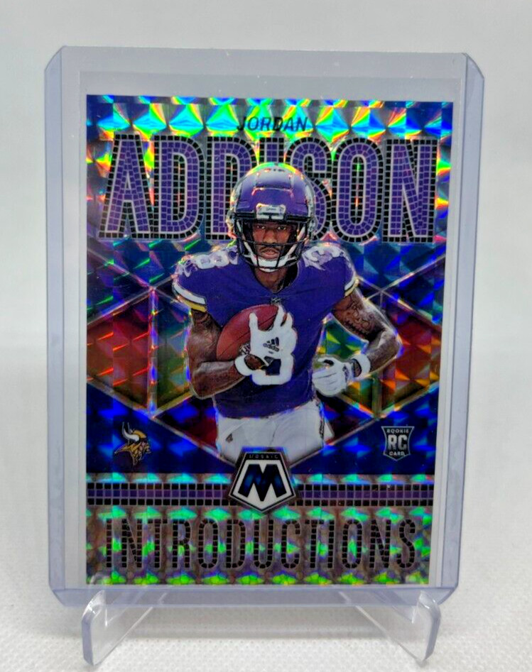 2023 Panini Mosaic Introductions JORDAN ADDISON RC Blue Mosaic Prizm 60/99 #I-9