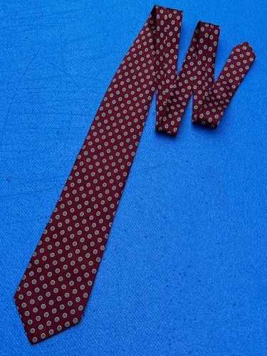 Authentic Carlo Colombo X Tie Rack Wheel Flower Design On Red Silk Necktie Tie - Picture 9 of 12