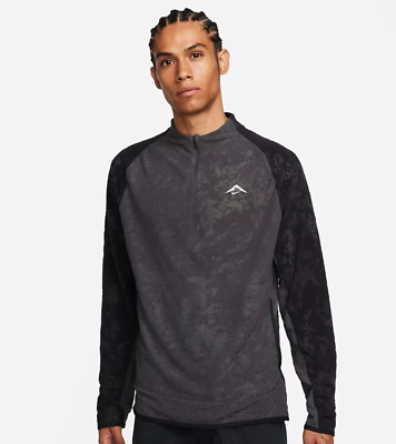 Nike Trail Tank Top ブラック/グレー Nike Trail 1/2 Zip Running Top Shirt Anthracite Black Gray Men's