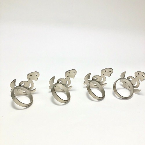 Boat Anchor Nautical Naval Napkin Ring Set of 4 - Picture 3 of 6