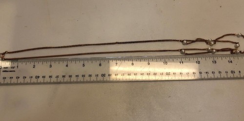 Women's Gold Tone Chain & White Bead Necklace - Picture 7 of 7