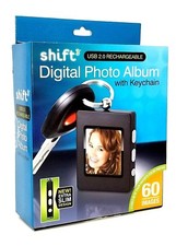 SHIFT DIGITAL PHOTO ALBUM KEYCHAIN SLIM DESIGN  1.5" SCREEN  8MB  BLACK  NEW
