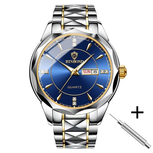 New Watches Waterproof Stainless Steel Quartz Gold Couple Items - Picture 24 of 31