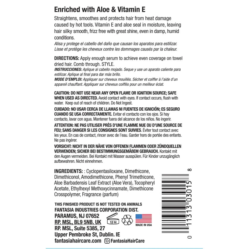 Fantasia IC Hair Polisher Daily Hair Aloe Treatment 2 oz Travel Size US Seller - Image 2 of 3