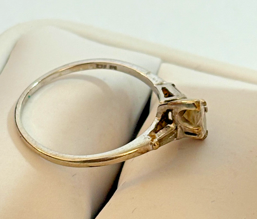 2.36g 14k White Gold Lab & Moissanite Diamond Offset Marquise Ladies Ring Sz 9 - Picture 6 of 7