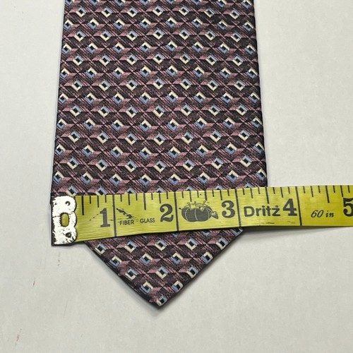 Rocco's Gentlemen's Clothing Mens Silk Necktie Geometric Purple Blue Silver - Picture 10 of 10