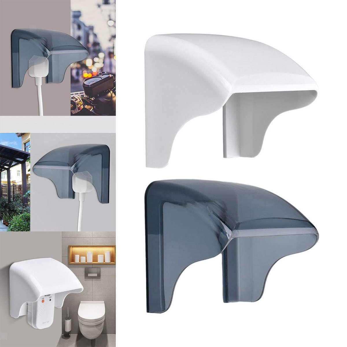 Type 86 Sockets Outdoor Rain Cover Waterproof Outdoor Socket Waterproof Socket Protection Covers, 10.8 X 7.5 X 12.3 Cm Double Socket Outdoor For Socket, For Plug Socket Cover, Grey - View #14
