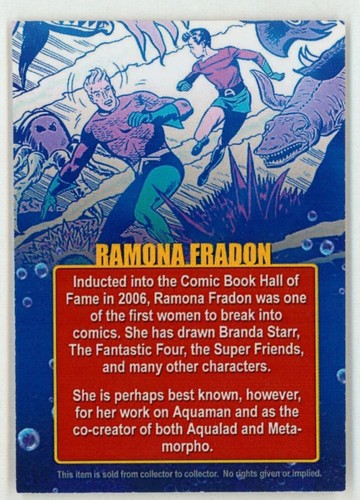 Ramona Fradon Aquaman Aqualad SIGNED Signature Autograph Art Bio Card DC Comics - Picture 3 of 3