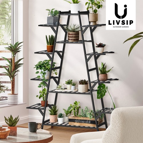 Livsip Plant Shelf Rack Display Stand Indoor Outdoor 12 Flower Pots Holder - Picture 6 of 10