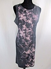 Guess Women's Sleeveless Multi Color Floral Print Casual Dress Black Size Large