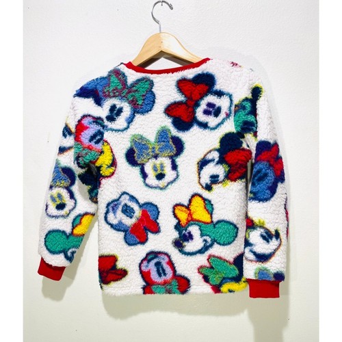 Disney Sweater Mickey Minnie mouse fun pile fleece colorful resort Kids girl L - Picture 3 of 6