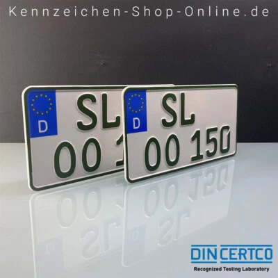 2 Kennzeichen Grün 240x130 Traktor Landmaschinen Anhänger - Bild 1 von 3