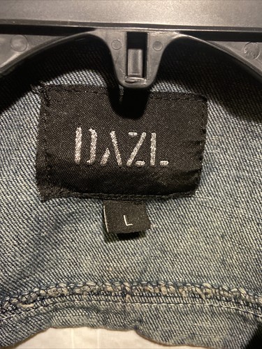 Dazl Distressed Acid -Washed Denim Jacket Size L Light Wash Distressed Grunge - 第 7/10 張圖片