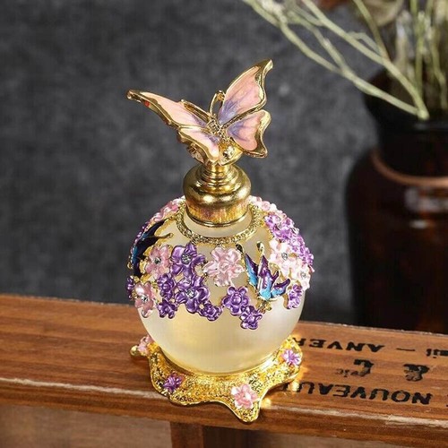 Botella de perfume de mariposa púrpura reutilizable vintage de 25 ml botella de aceite esencial para dama - Imagen 5 de 11