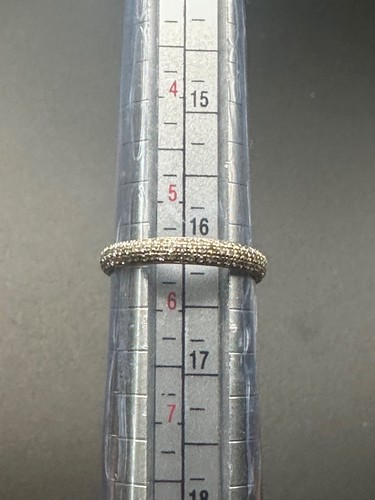 Vtg 14k White Gold & Countles Diamonds 4mm Eternity Ring Band Sz5.5 1.62 grams - Picture 8 of 8