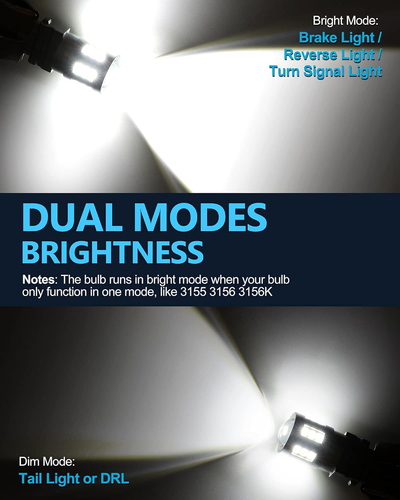 High Brightness 3157 LED Bulbs 6500K for Turn Signal & Brake Lights, 2-Pack - Picture 4 of 12