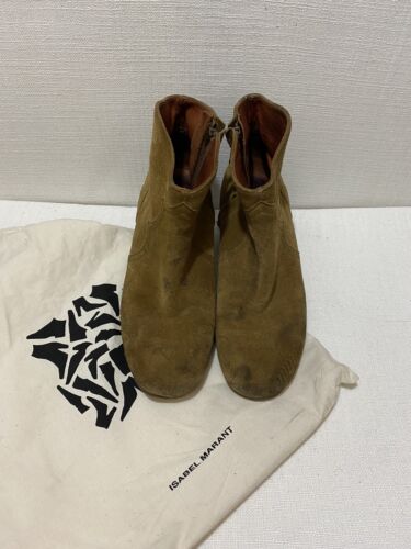 ISABEL MARANT Brown Dicker Suede Ankle Boots Sz 37 / US 7 / AU 6 / UK 4 - Picture 1 of 10