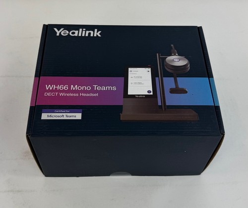Yealink WH66 Mono Teams Premier DECT Binaural Wireless Headset - New - Bulk - Afbeelding 1 van 12