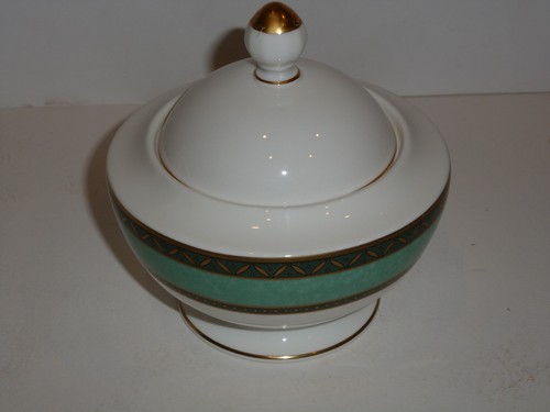 Heinrich Villeroy & Boch "Philadelphia" Zuckerdose, grüne Bänder - Bild 1 von 6