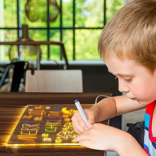 LED Note Board Light Up Acrylic Message Board LED Drawing Board Illuminated Kids - Picture 9 of 20