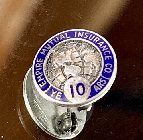 Vintage Sterling Silver EMPIRE MUTUAL INSURANCE Co 10 Year Service Award Pin - Picture 6 of 8