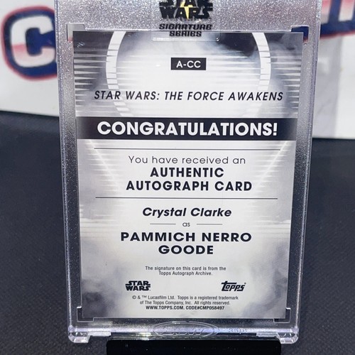 Serie Signature Star Wars 2023 Pammich Nerro Goode Auto A-cc Crystal Clark Ref - Imagen 2 de 10