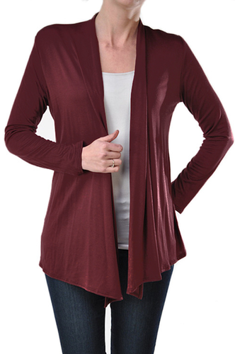 Women Solid Long Sleeve Cardigan Open Front Shawl Sweater Wrap Top PLUS USA S-3X - Picture 94 of 96