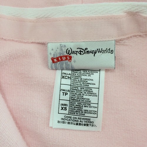 Disney Kids Princess Jacket FrTerry Zip Hood Est.1937 Crown Size XS Lt. Pink EUC - Picture 5 of 9