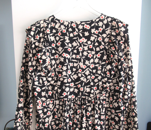 Zara Floral Mini Dress Baby Doll Dress, Long Sleeve, V-Neck, Ruffles Size Medium - Picture 7 of 18