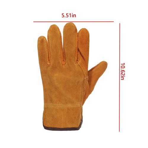 Welding Work Protect Gloves Leather Welder Protection Thorn Proof Heat Resistant - Picture 6 of 14