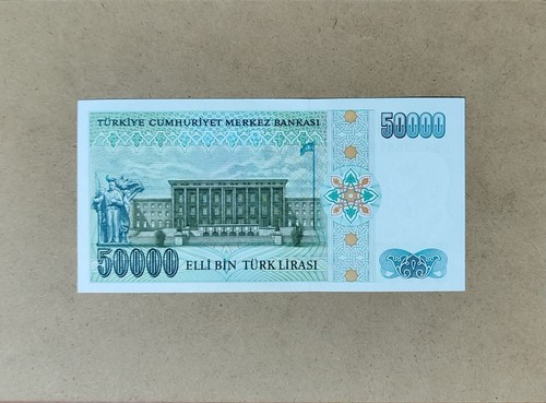 Türkei 50000 - 50.000 Türkische Lira Banknote 1989 Pick 203 UNC. Präfix "B53" - Bild 2 von 2