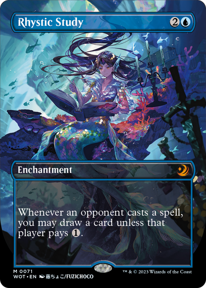 マジック：ザ・ギャザリング - MAGIC the gathering Enchantment RHYSTIC Magic MTG Rhystic Study 0071 (Anime Borderless) [WoE: ET