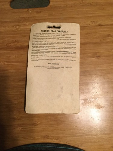 NEW EBC HIGH PERFORMANCE BRAKE PADS  P# FA 20X Yamaha Trimoto Yt125 - Imagen 2 de 2