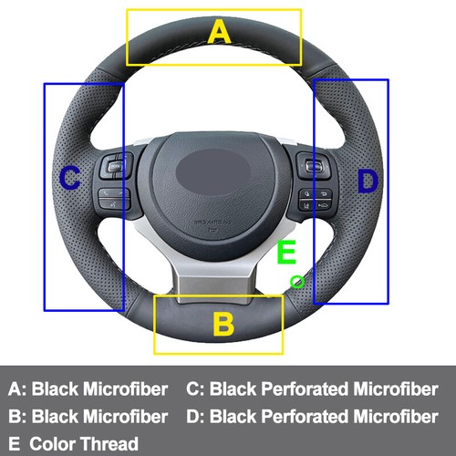 Hand Sewing Car Steering Wheel Cover Wrap For Lexus NX300 NX300H 2015 - 2021 - Picture 3 of 6