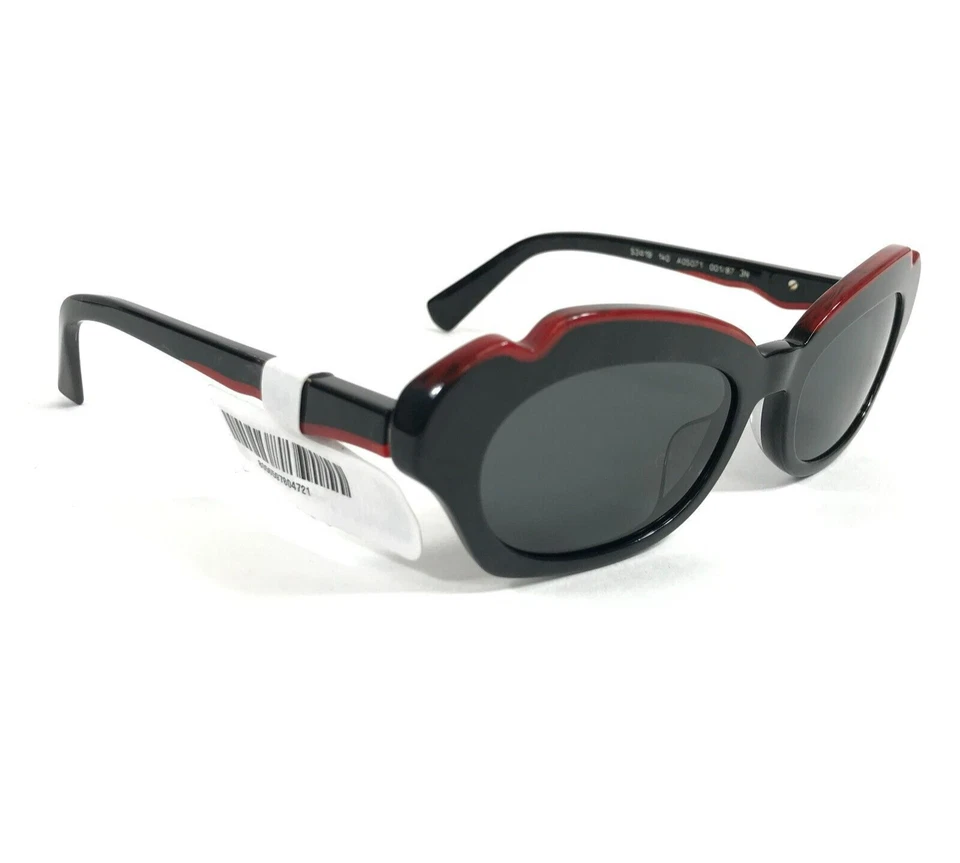 Gafas de sol Alain Mikli A05071 001/87 negras rojas monturas de ojo de gato con lentes gris oscuro Foto 2 de 4