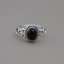 Solid 925 Sterling Silver A Oval Black Onyx Gemstone Handmade Ring KGJ-R-1152