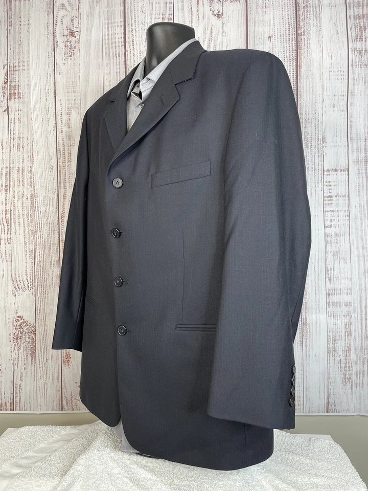 Pierre Cardin Vintage 2 Piece Suit Mens 44S 36X28 Charcoal Wool 4 Button - Image 3 of 4