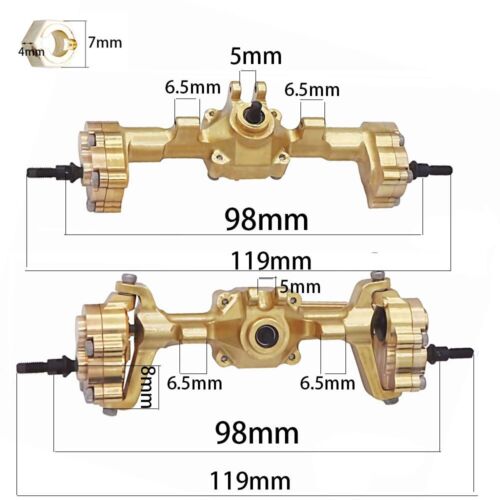 Upgrade Brass Front Rear Portal Axle For FMS 1/24 FCX24 Power Wagon FCX18 LC80 - Picture 2 of 15
