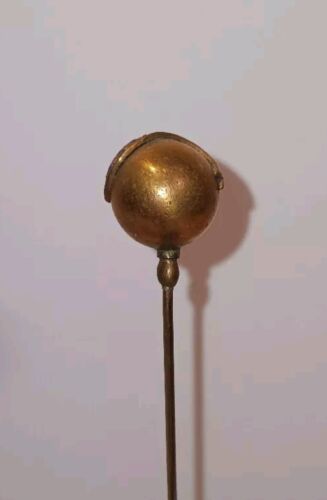 1904 St. Louis World's Fair Hatpin Souvenir Stick Pin Gold Filled Globe GF Ball - Imagen 5 de 7