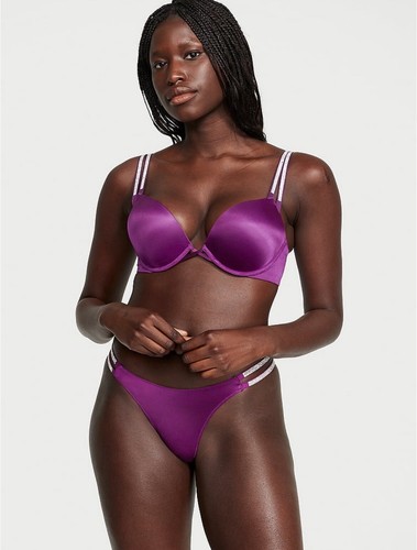 Victoria's Secret Push-up-BH-Set Bombshell 36A Grape Soda Glanz Träger Hinzufügen 2 Körbchen - Bild 1 von 8